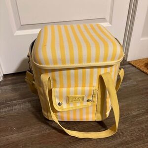 Yellow Striped cooler bag